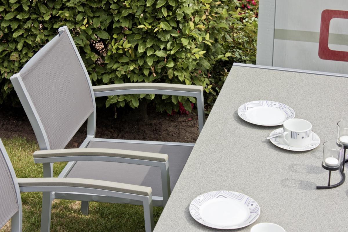 Garden Pleasure Harms Gruppe Grace 7tlg. / 1x Tisch / 6x Stapelstuhl