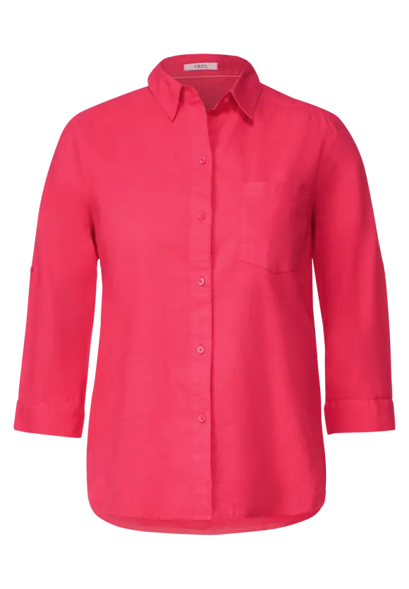 CECIL Unifarbene Leinenmix Bluse