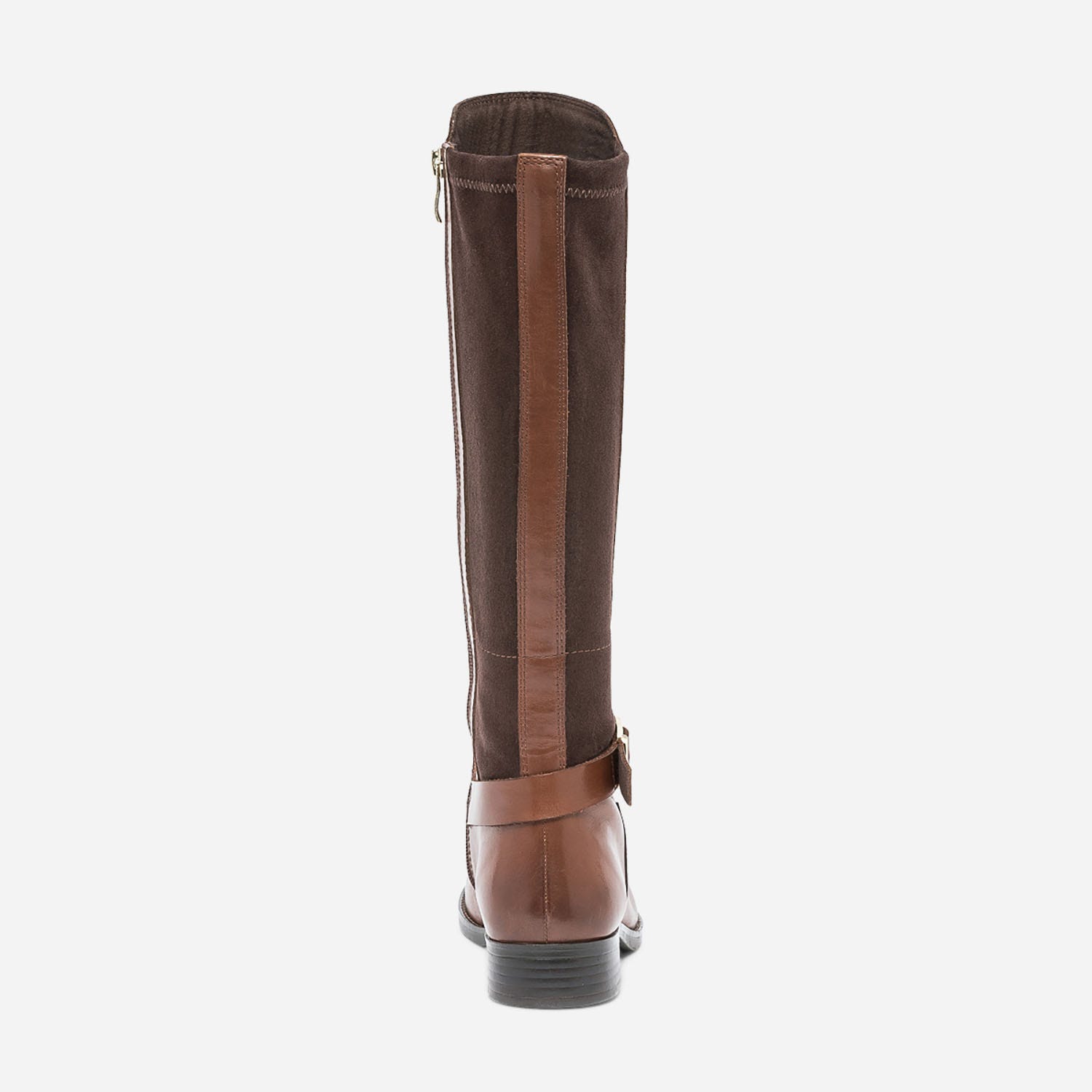 Botte CAPRICE cognac en cuir et textile à boucle