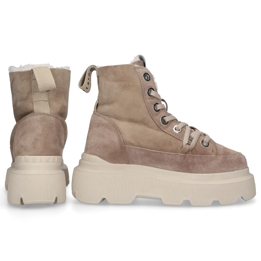 INUIKII - Snowboots MATILDA Veloursleder - grau