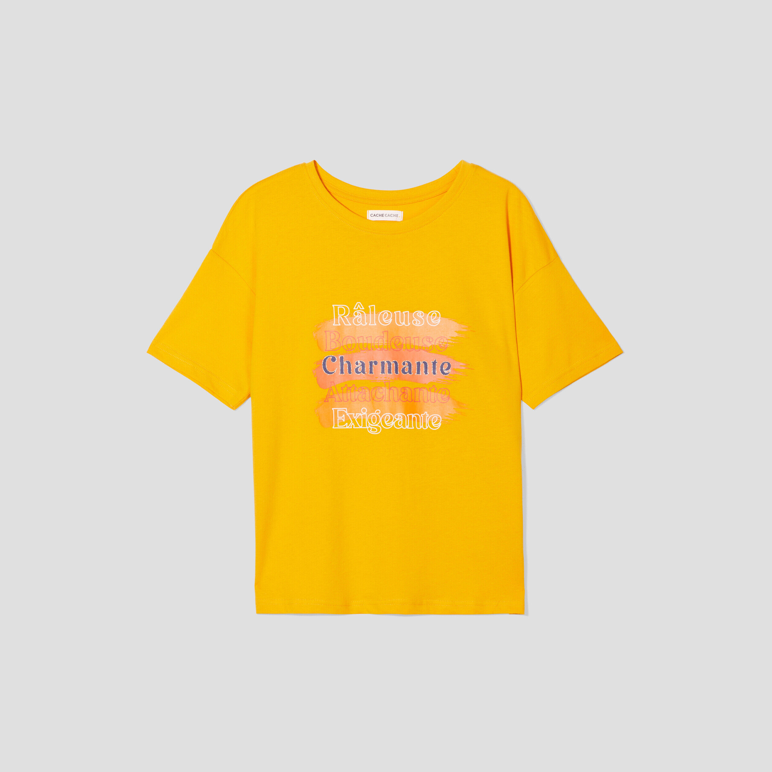 T-shirt manches courtes jaune or femme | Cache Cache