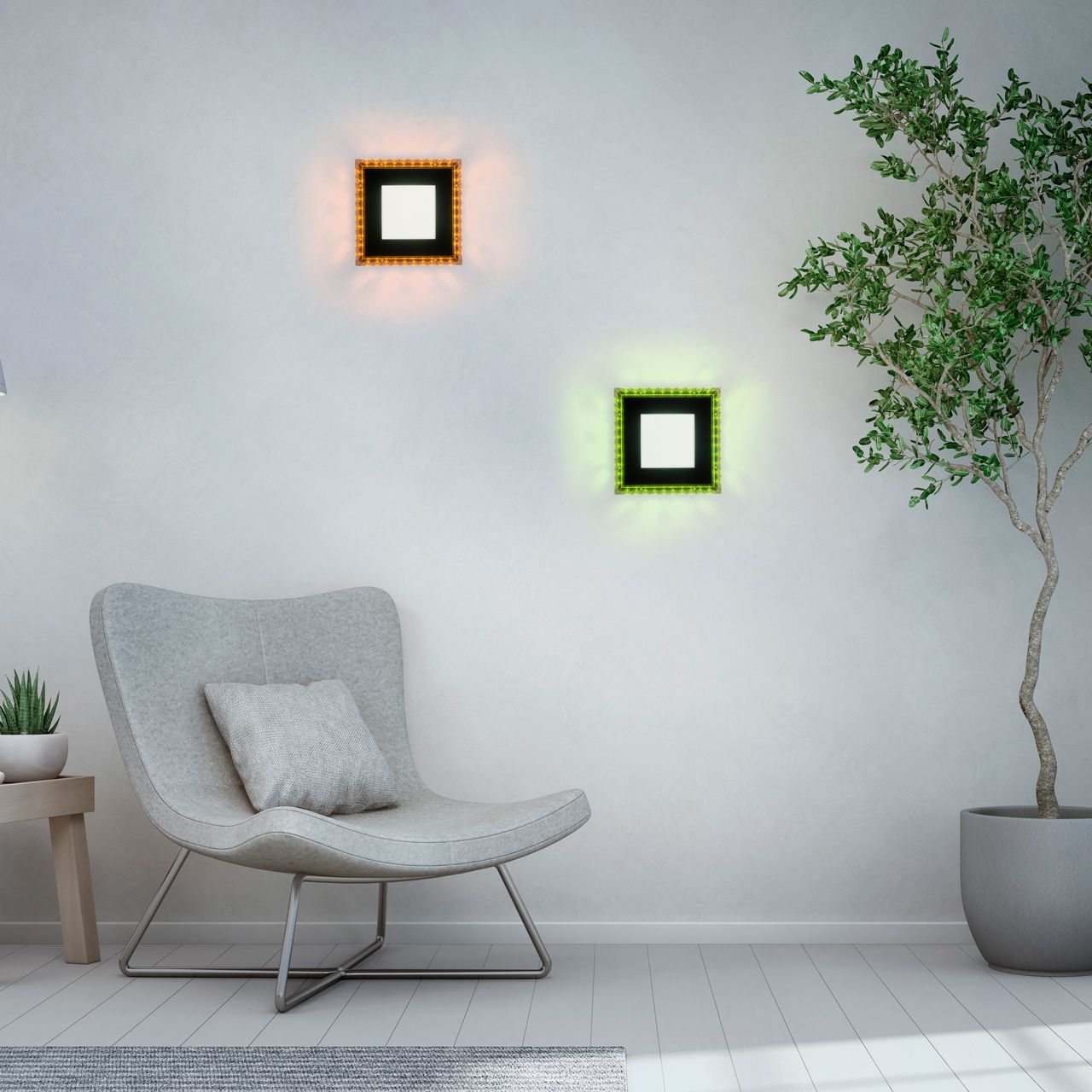 JUST LIGHT LED-Deckenleuchte ACRI, mit RGB Farbmodus, CCT, dimmbar, schwarz