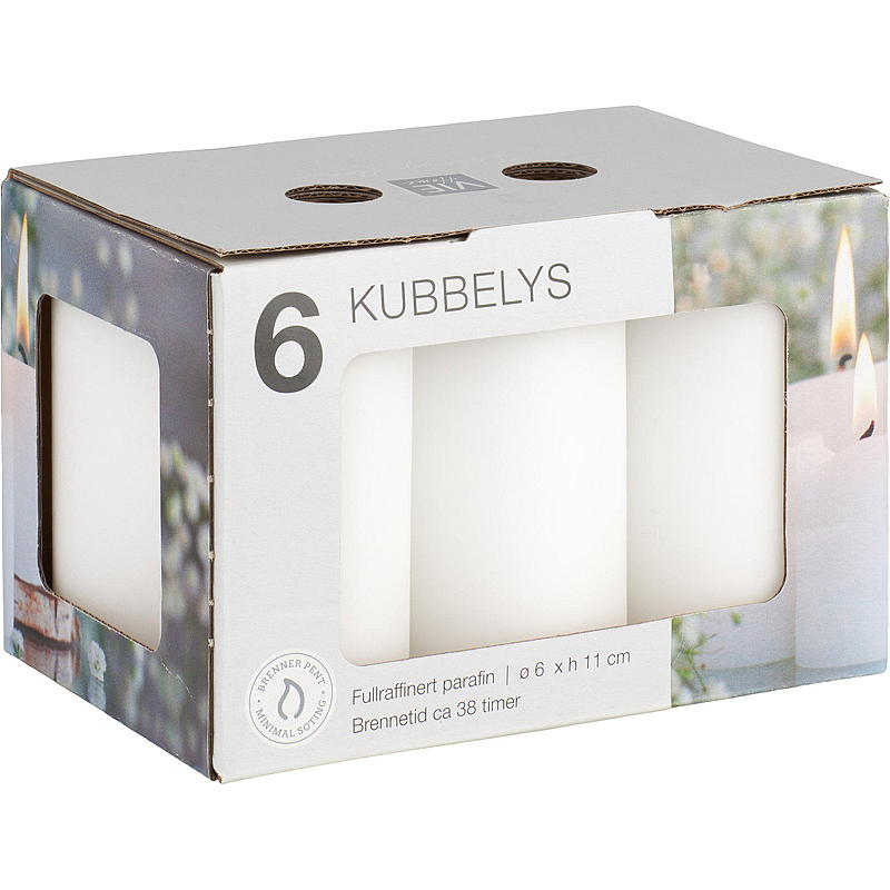 Vie Home Kubbelys 6-pk 6x11 cm hvit