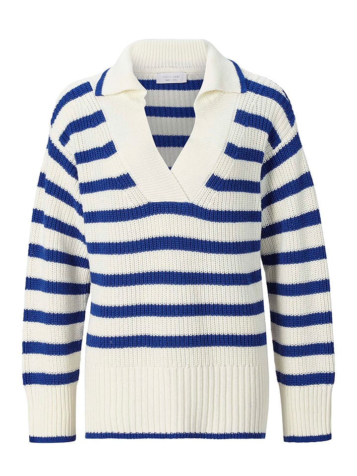 Rich & Royal Pullover in  Creme/ Blau günstig kaufen