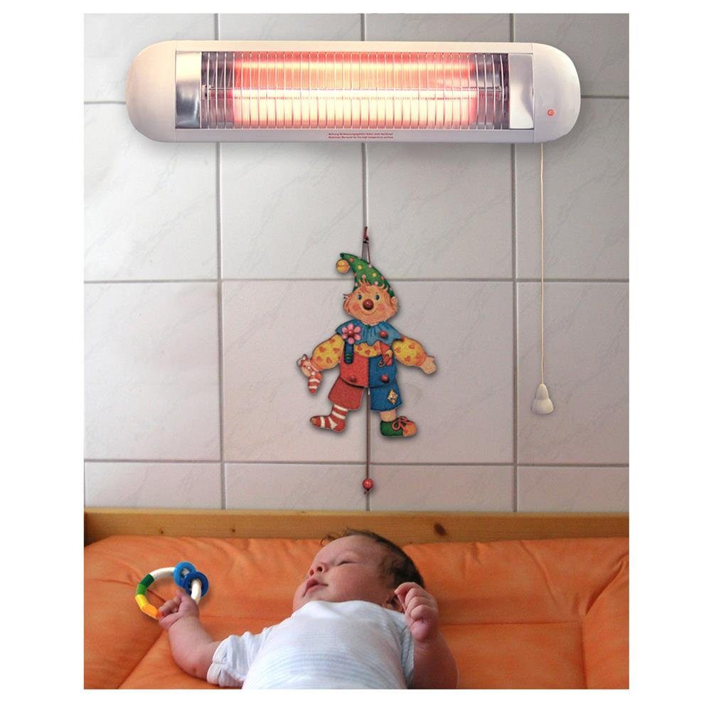 H+H Heizstrahler BS 50 Wickeltisch Heizstrahler, 600 Watt, IP20, Kabel 1,8m, Heizung, Heizer, Wärmestrahler, Weiß