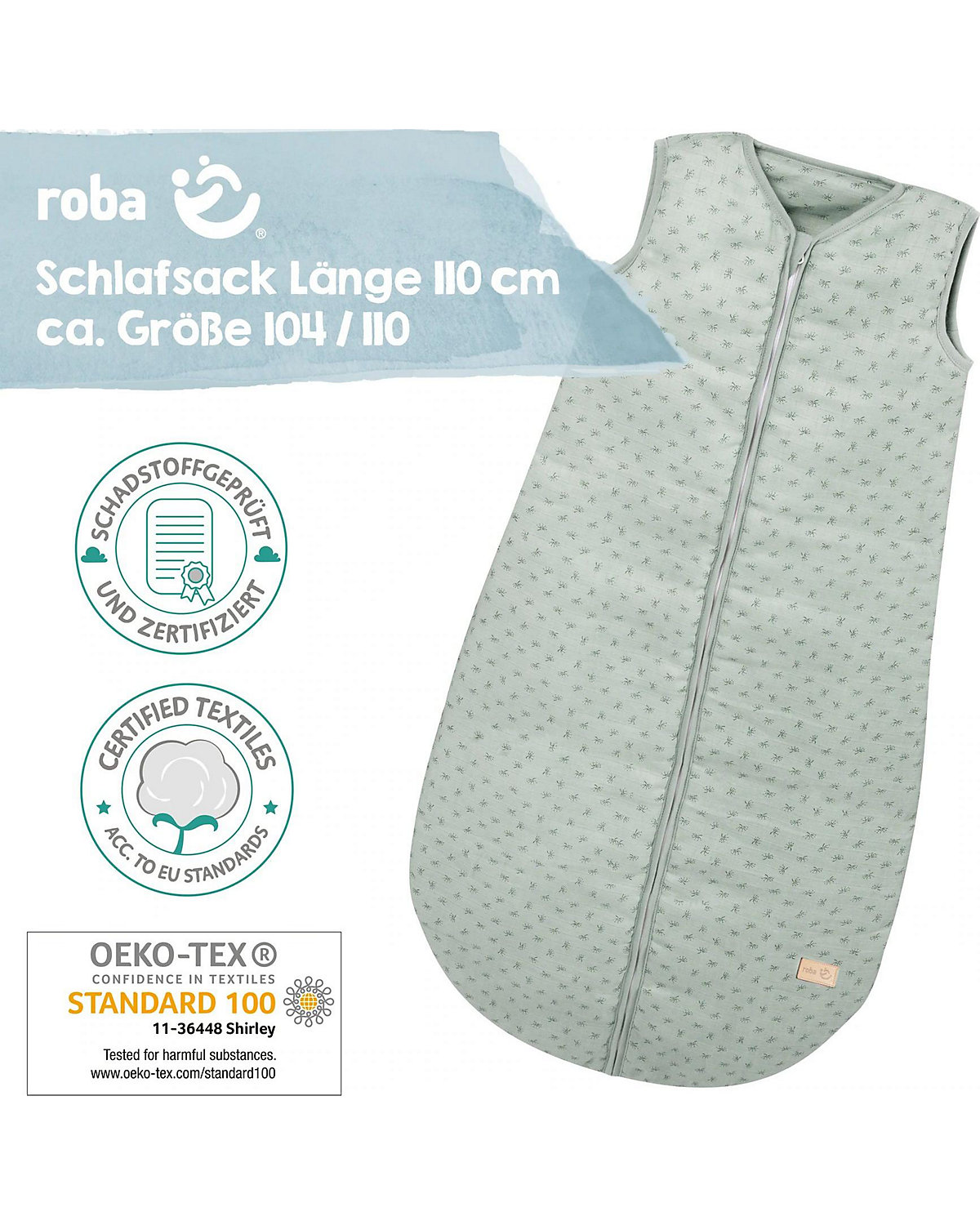 Schlafsack Lil Planet frosty green, 110 cm