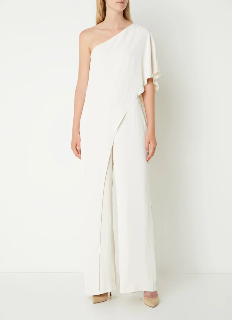 Combinaison Ralph Lauren asymétrique à une épaule et coupe ample avec volant
