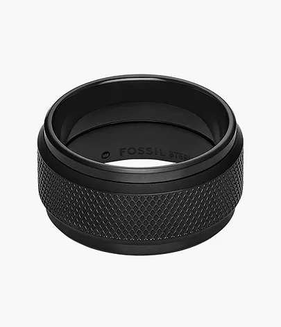 Fossil Ring Knox Spinner Edelstahl schwarz