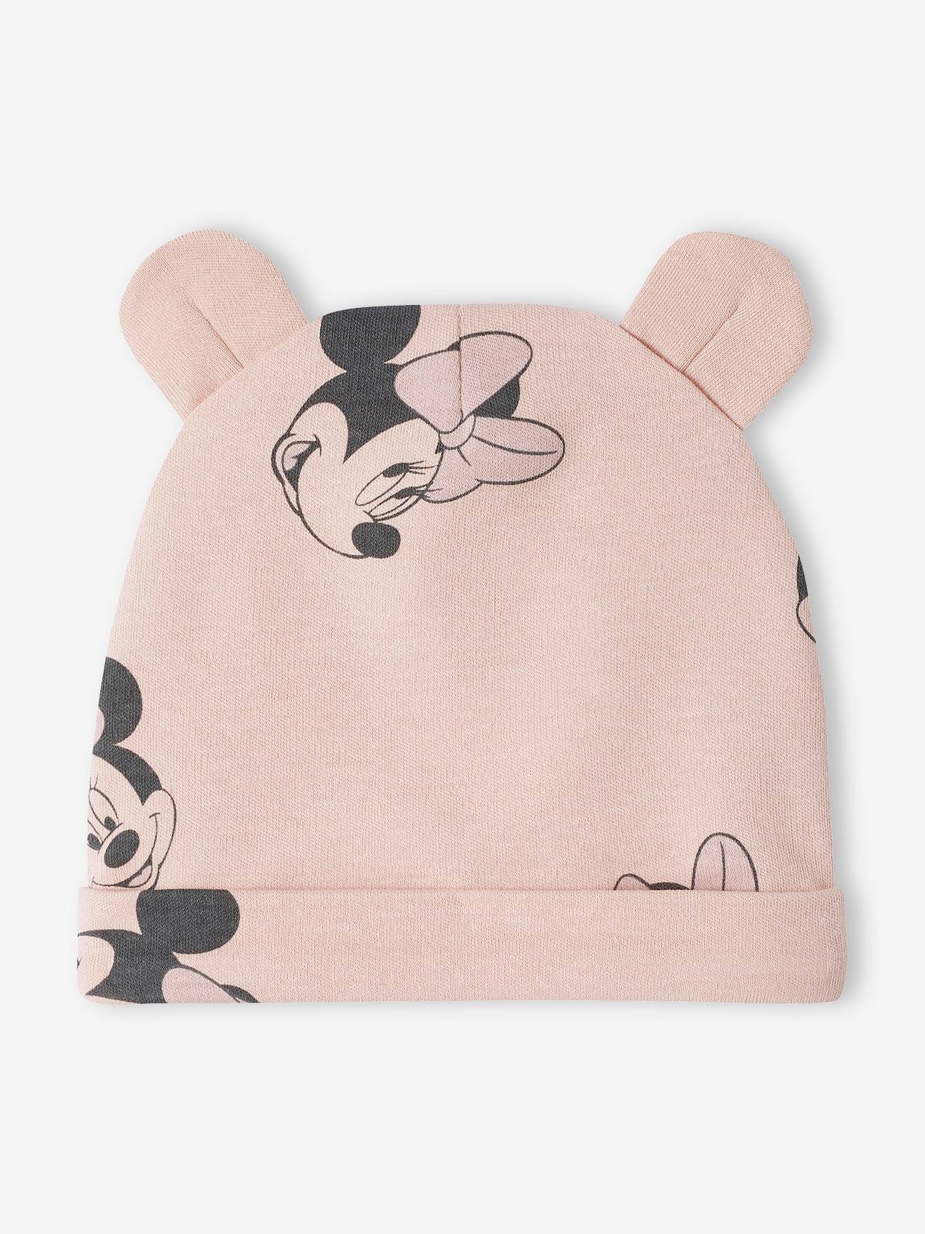 Ensemble bébé fille body + pantalon + bonnet DS® Minnie blanc/rose poudré