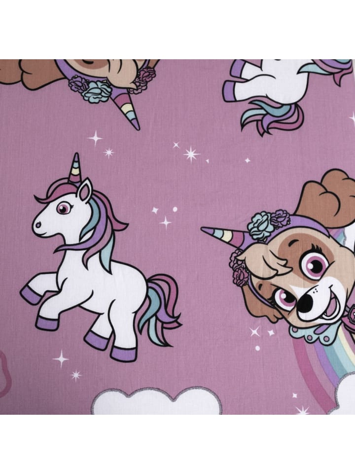 Paw Patrol Spannbetttuch Baumwollbettlaken mit Skye für Kinderbett (90x200 25 cm) in Rosa günstig kaufen 90x200 cm