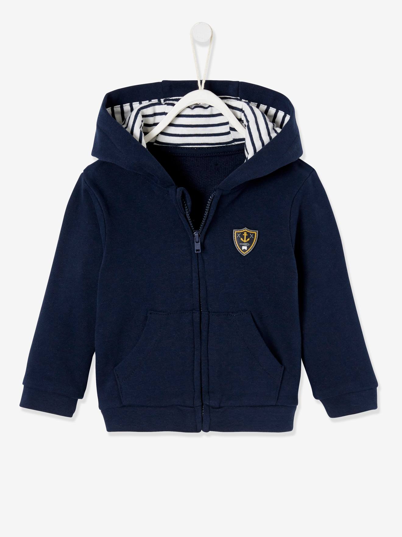 Sweat bébé garçon zippé à capuche vert