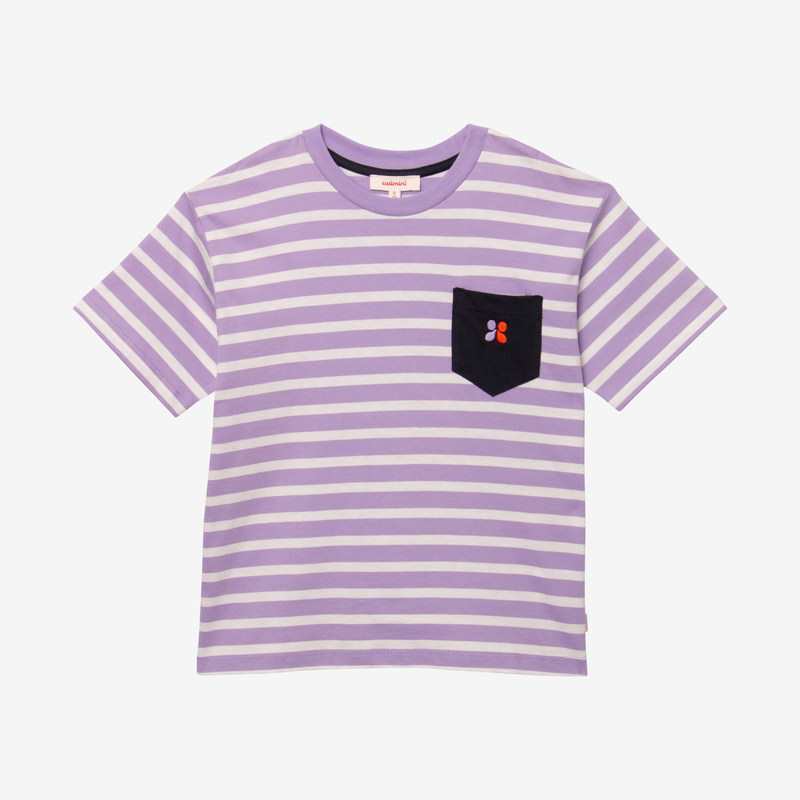 T-shirt garçon à rayures violet Catimini