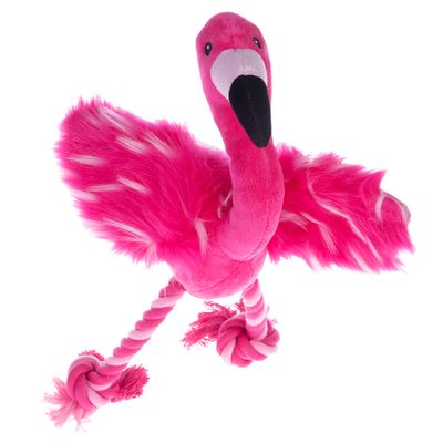 Hundespielzeug Flamingo mit Tau