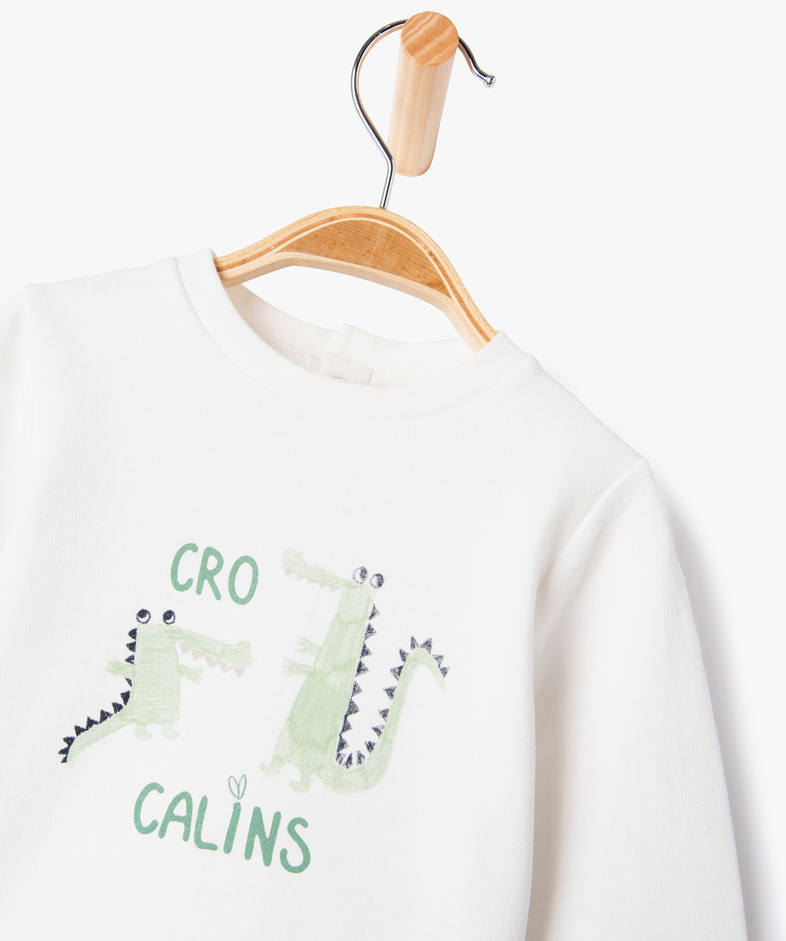 Pyjama 2 pièces en molleton imprimé bébé ecru | GEMO