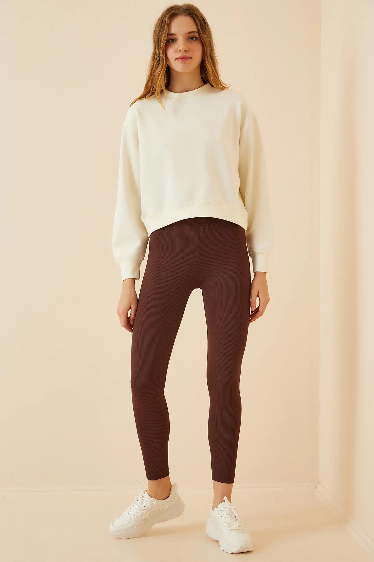 Happiness İstanbul  Leggings - Braun - Hoher Bund