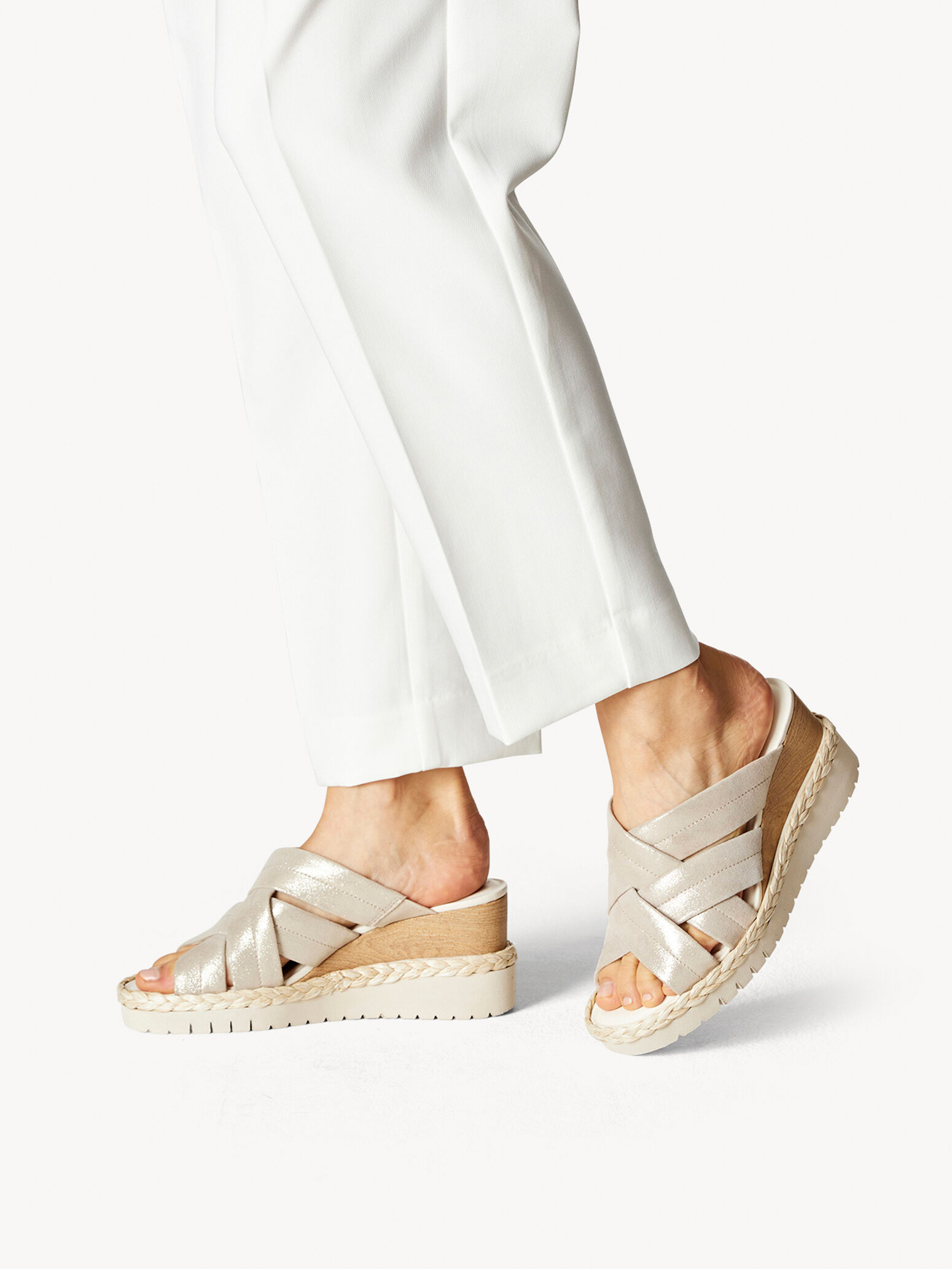 Mule en cuir - blanc