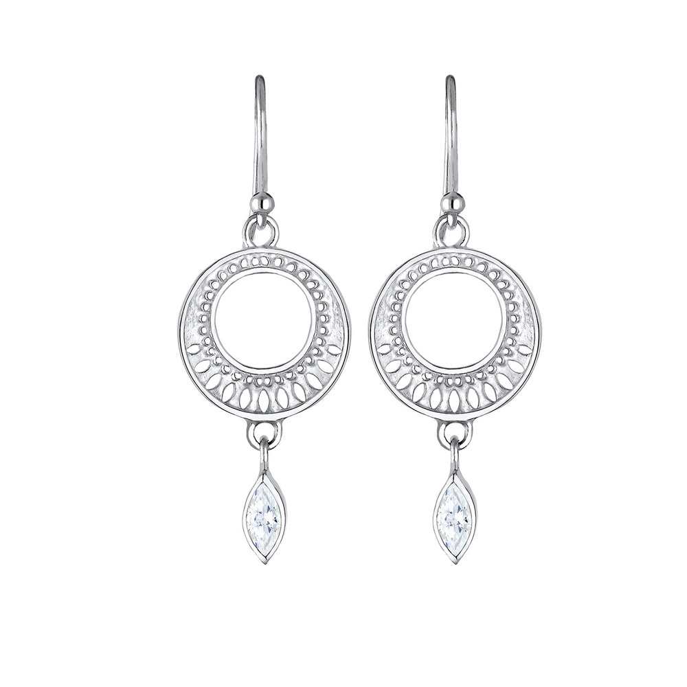 Elli PREMIUM Elli PREMIUM Boucles d'Oreilles Ornament Zirkonia Marquise 925 Sterling Silber Boucles d'oreilles