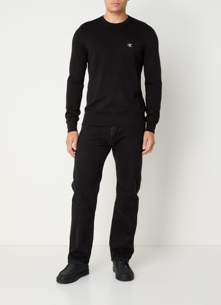 Calvin Klein Fine-knit pullover with logo embroidery