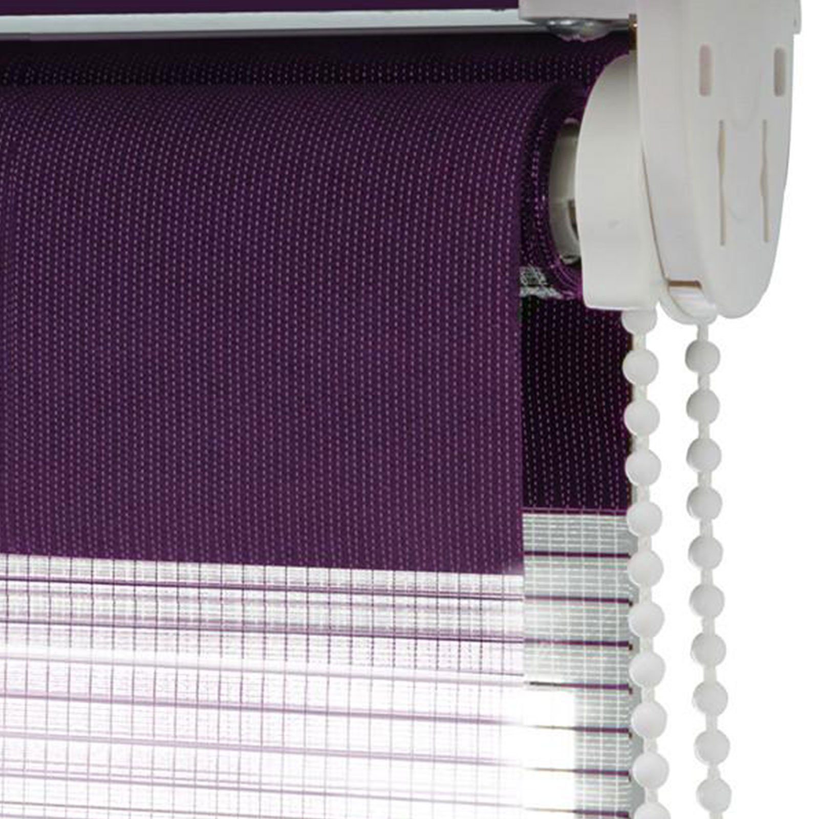 Doppelrollo Twice, Lichtdurchlässig, Sicherheitsclip für Kette, Karat, Schrauben, EasyFix Klemmträger zum Einhängen, Kleben, blickdicht