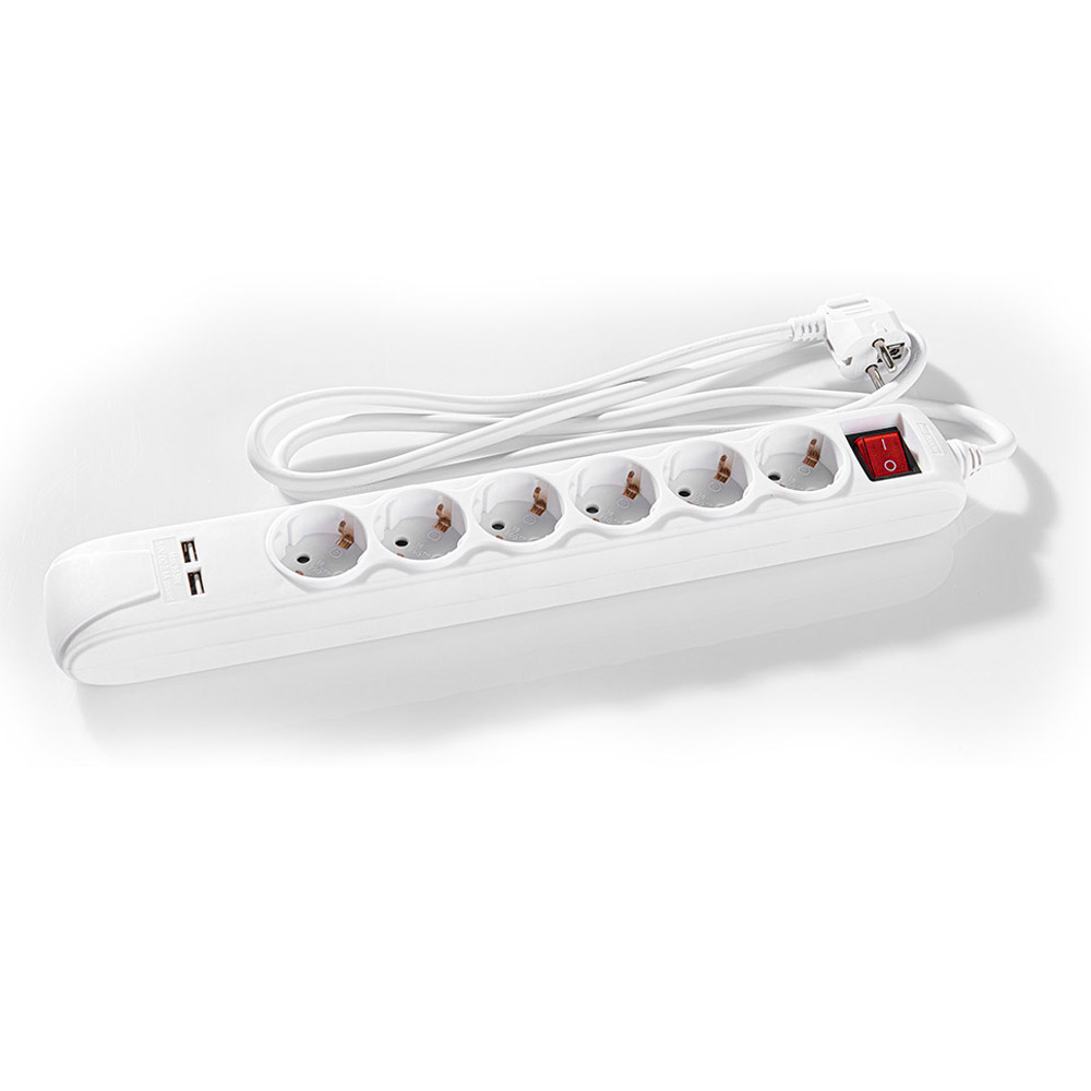 Powertec Electric 6-fach Tischsteckdosenleiste