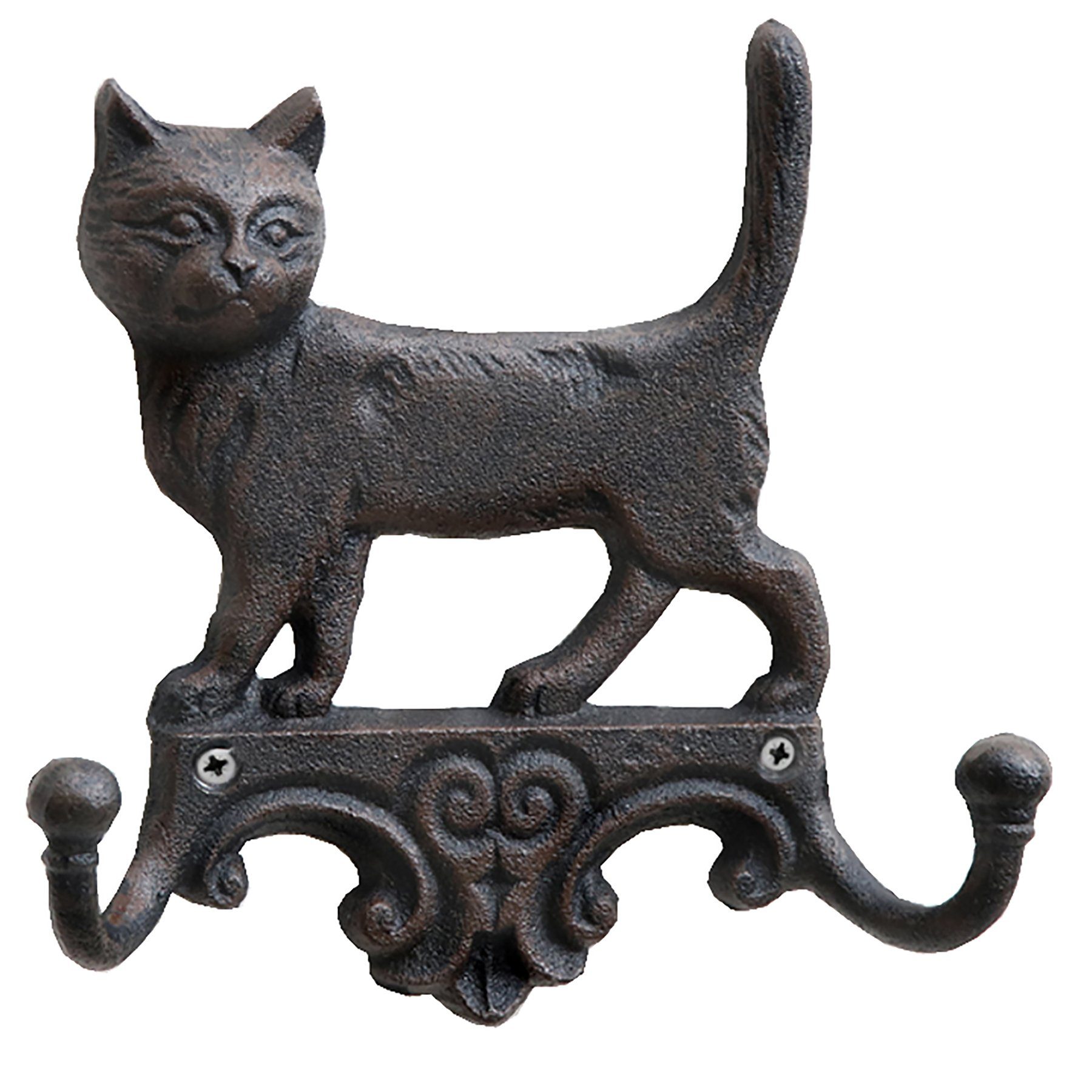 Annastore Wandhaken Garderobenleiste aus Gusseisen mit zwei Haken - Garderobenhaken, L 16,5 cm