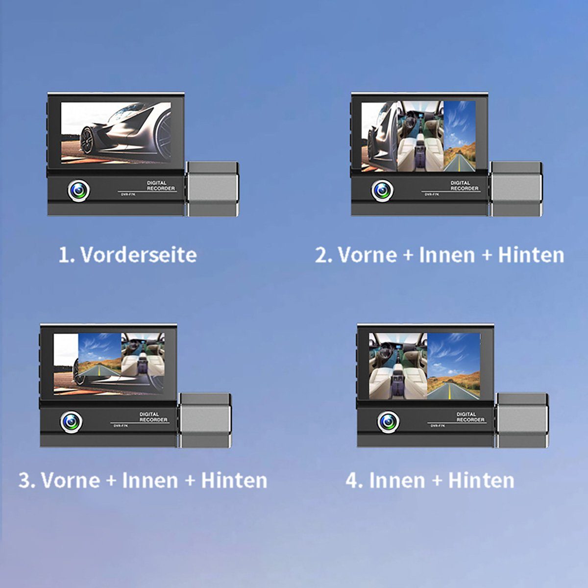 Yoyaxi Umfassende Videoaufnahme mit Front- und Innenansichten Dashcam (HD-Nachtsicht und Schleifenaufnahme für kontinuierliche Überwachung)