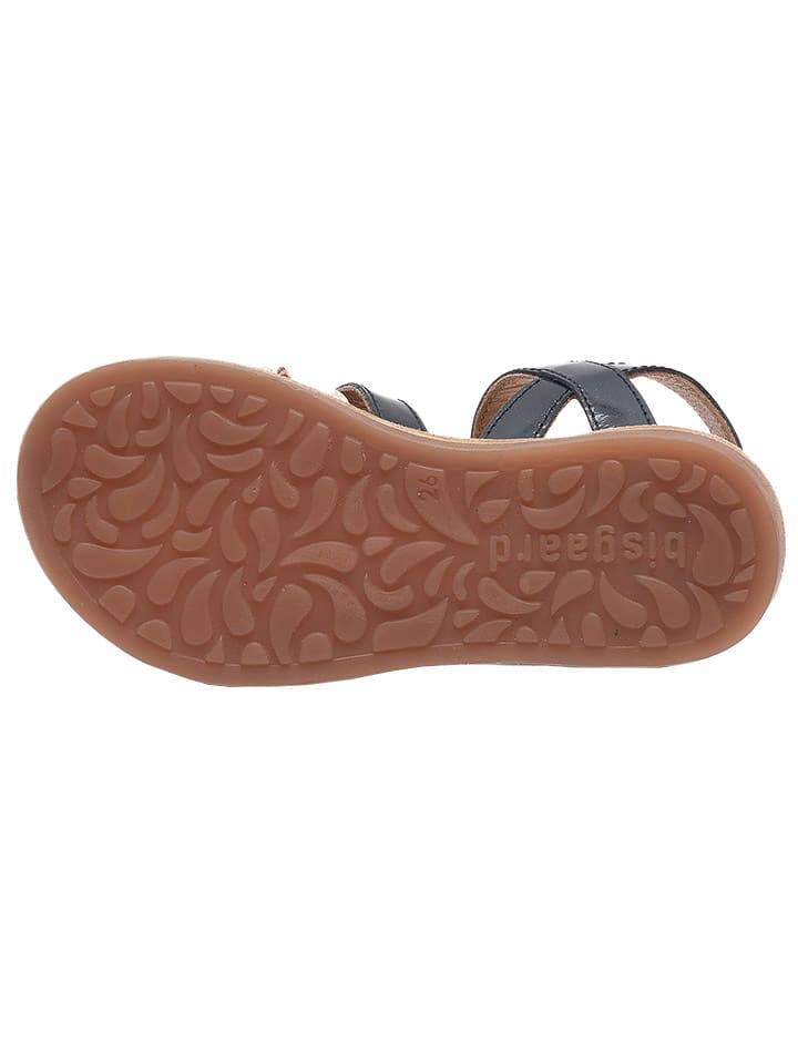 bisgaard Leder-Sandalen in Gold/ Dunkelblau günstig kaufen