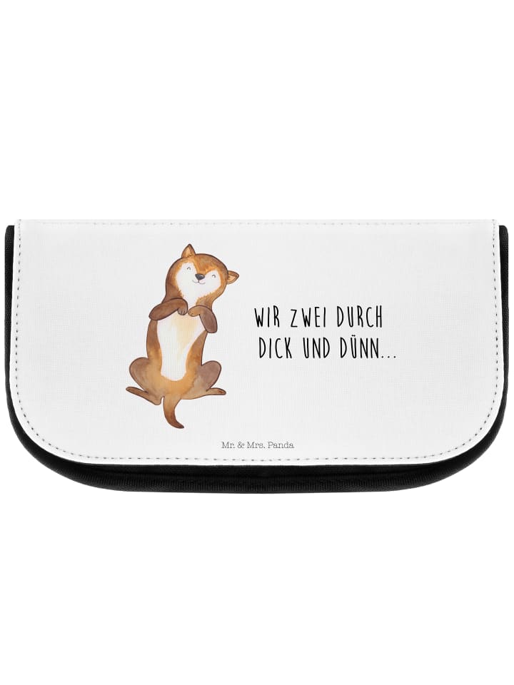 Mr. & Mrs. Panda Kosmetiktasche Hund Streicheln mit Spruch in Weiß günstig kaufen onesize