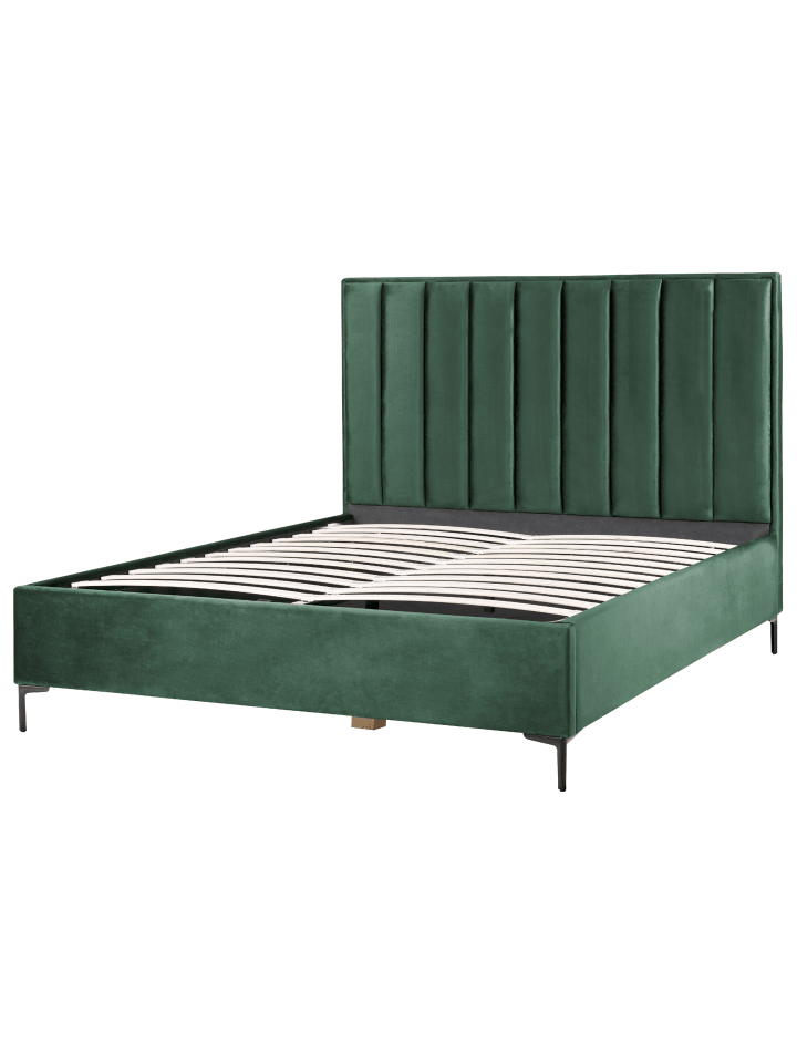 Beliani Doppelbett SEZANNE in Grün/Schwarz - (W) 190 x (H) 142 x (L) 215 cm günstig kaufen onesize