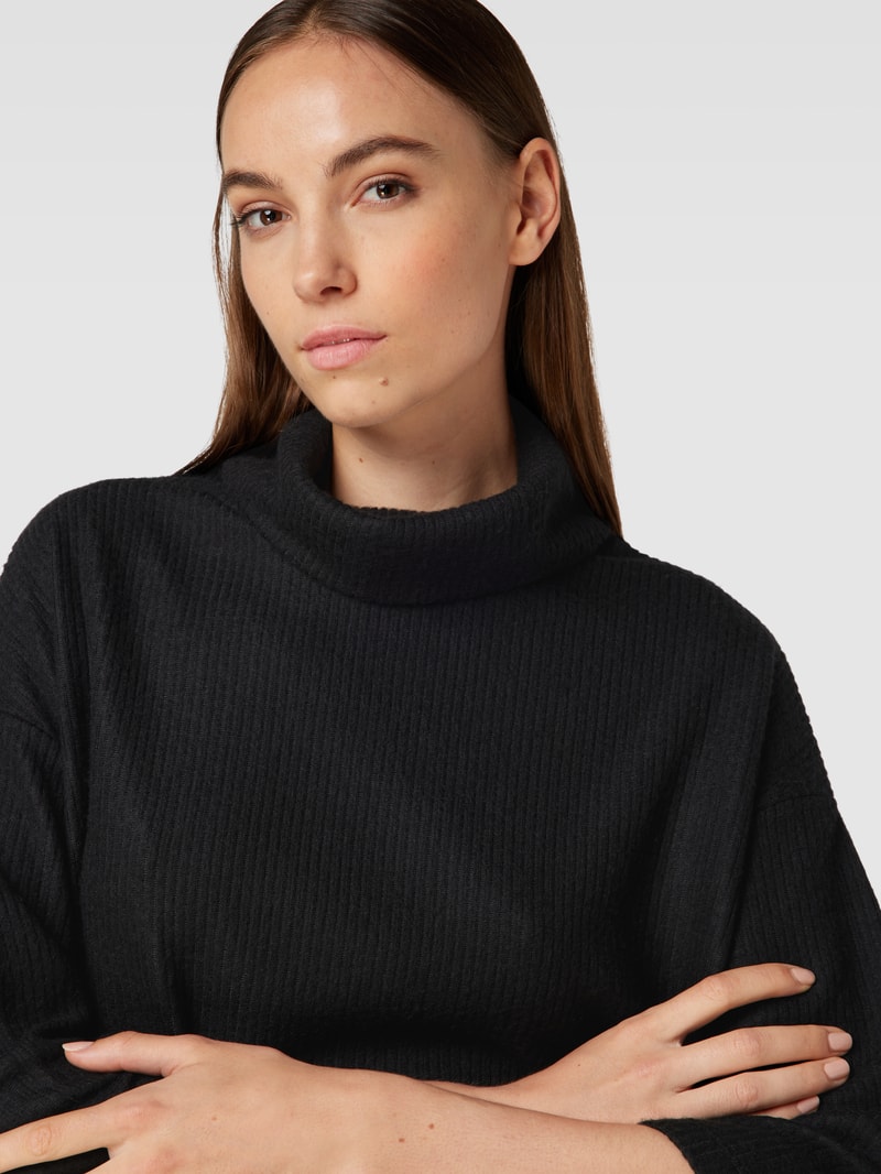 Pullover mit Rollkragen und 3/4-Arm Modell 'Tamie' in schwarz