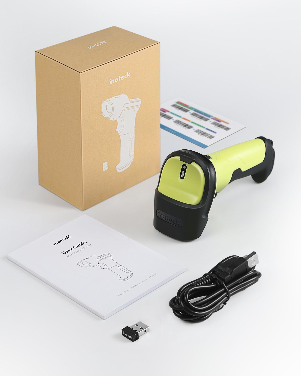 Inateck 1D Barcode Scanner Wireless 2.4 GHz, 35 m Reichweite Handscanner
