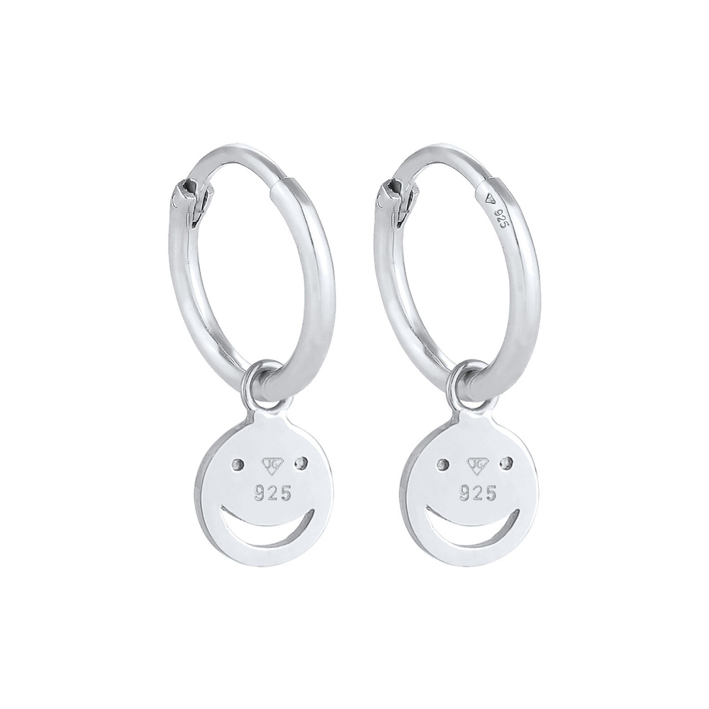 Elli Elli Boucles d'Oreilles Tendance Emoji Smile pour femme avec cristaux de zircone  Boucles d'oreilles