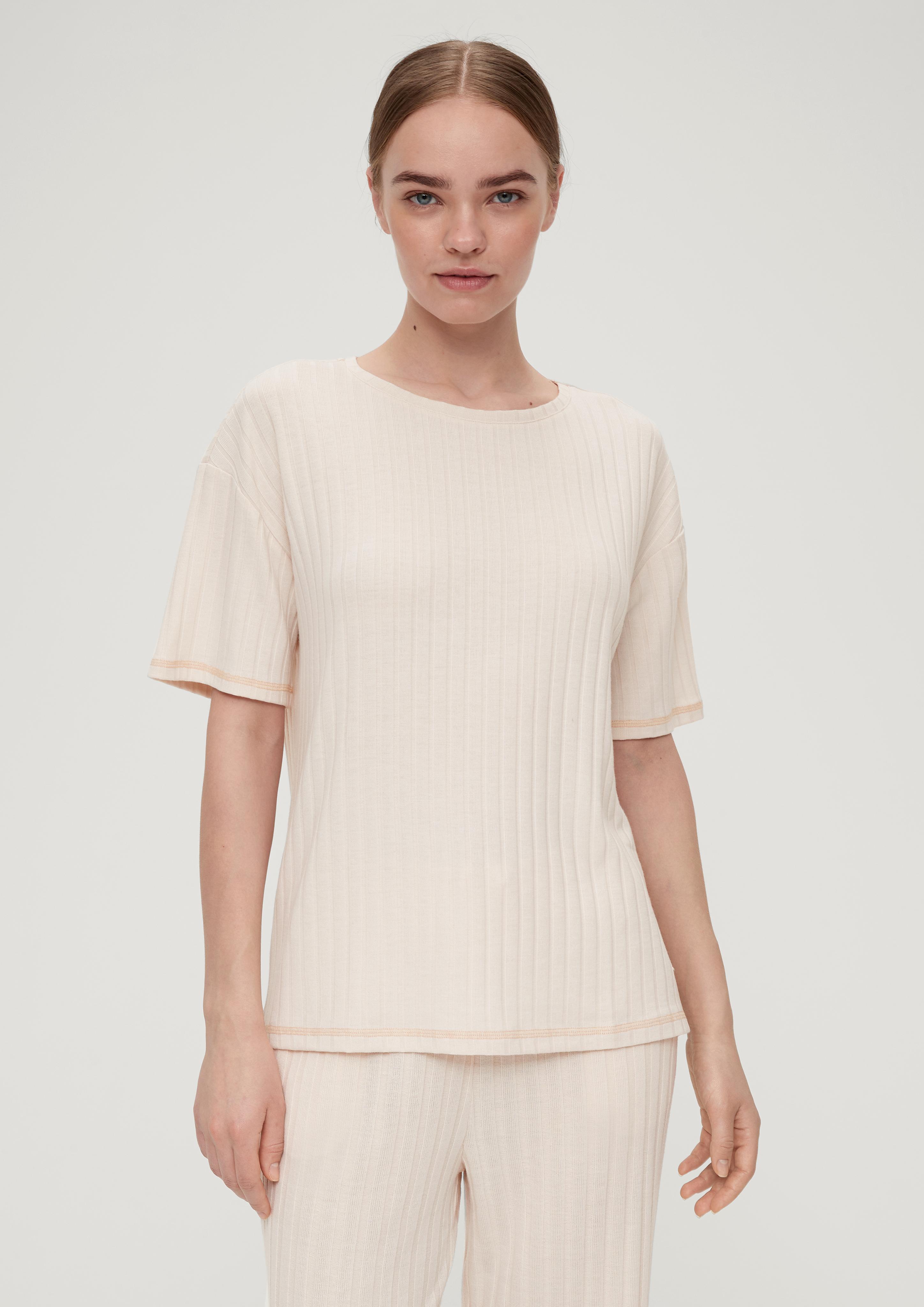 Pyjama-Shirt mit Rippstruktur  6007402-8024