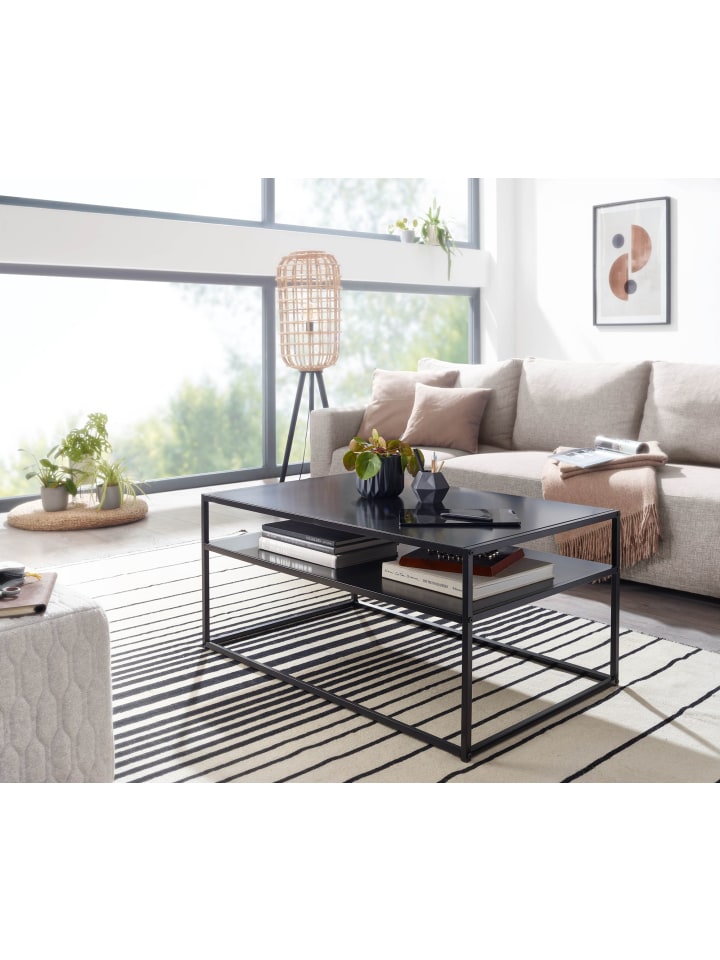 KADIMA DESIGN Couchtisch 100x60x45 cm Metall Wohnzimmertisch Industrial , günstig kaufen onesize