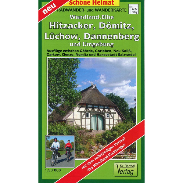 Radwander- und Wanderkarte Wendland.Elbe. Hitzacker, Dömitz, Lüchow, Dannenberg und Umgebung 1: 50 000 - Wanderkarte