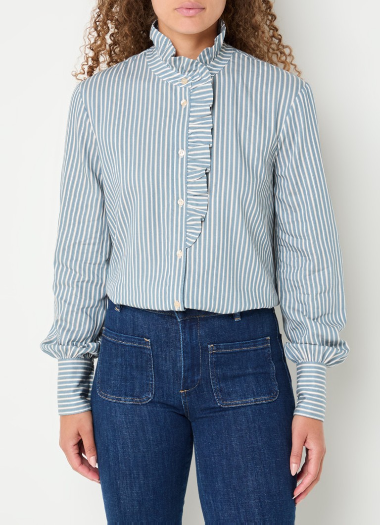 ba&sh Heka blouse in linen blend with ruffles