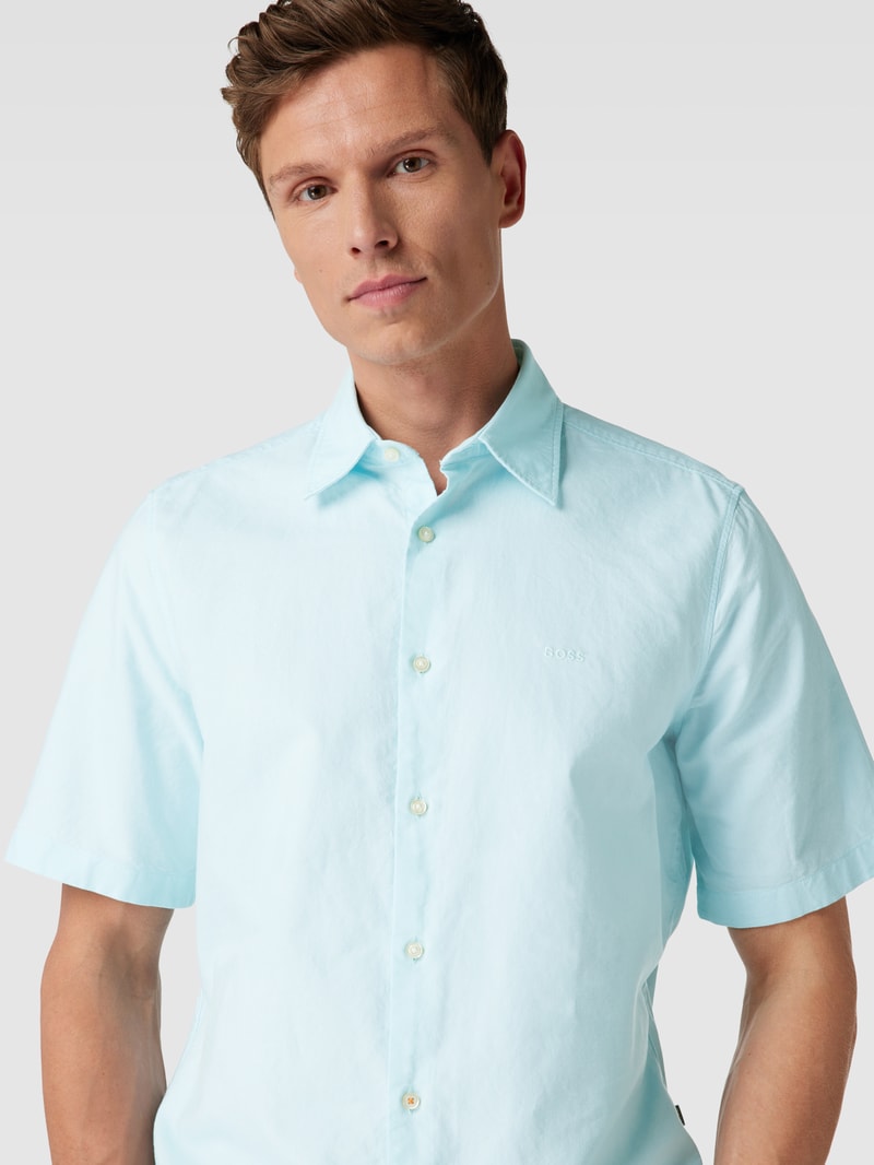 Regular Fit Freizeithemd mit Label-Stitching Modell 'Rash' in mint