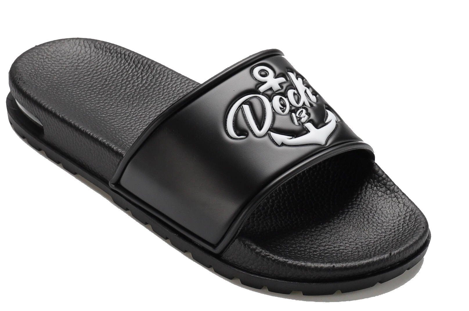 Dock13 Dock13 Unisex-Erwachsene Badelatschen Hausschuhe „Wismar“ Schwarz 40 Badeschuh