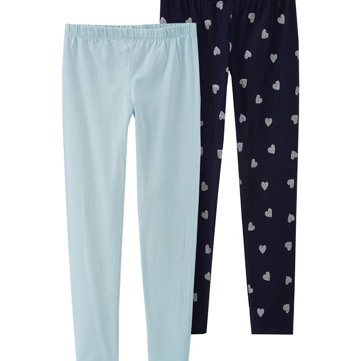 2 Mädchen Leggings in verschiedenen Dessins