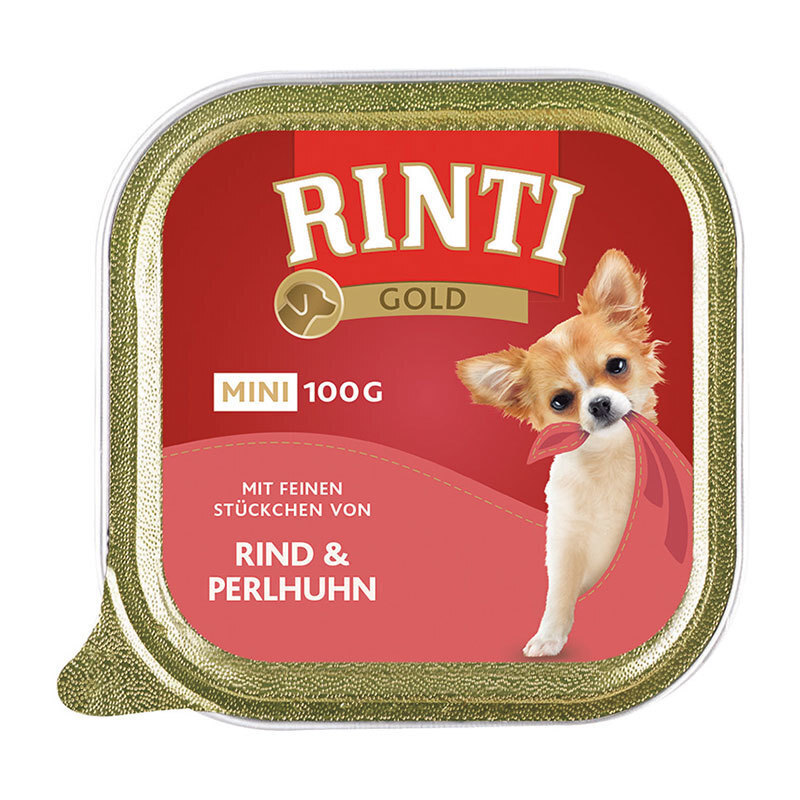 RINTI Hundenassfutter RINTI Gold Mini 16x100g Rind & Perlhuhn