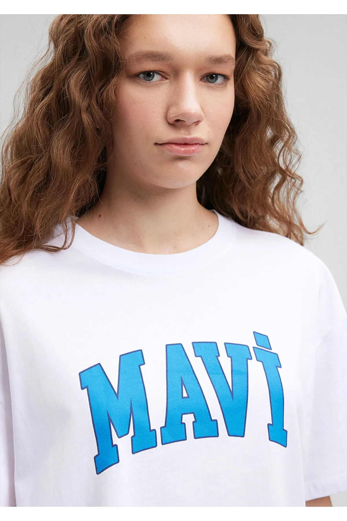 Mavi  Weißes T-Shirt mit Logo-Print, Übergröße/weiter Schnitt 1600843-70000