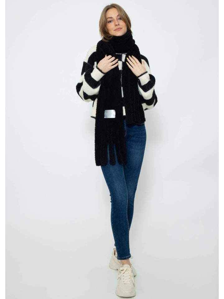 SASSYCLASSY Flauschiger Teddy Schal in Schwarz günstig kaufen onesize