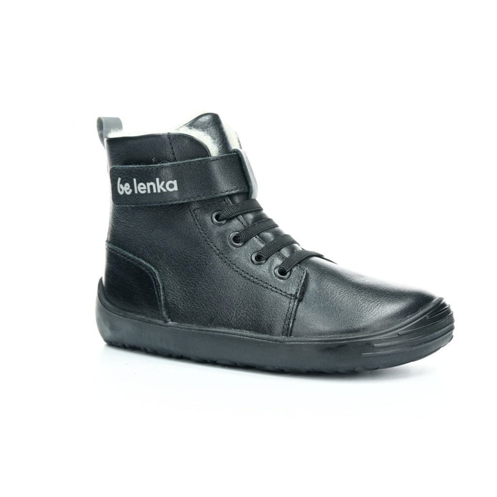 Be Lenka Winter Kids All Black Winter-Barfußschuhe