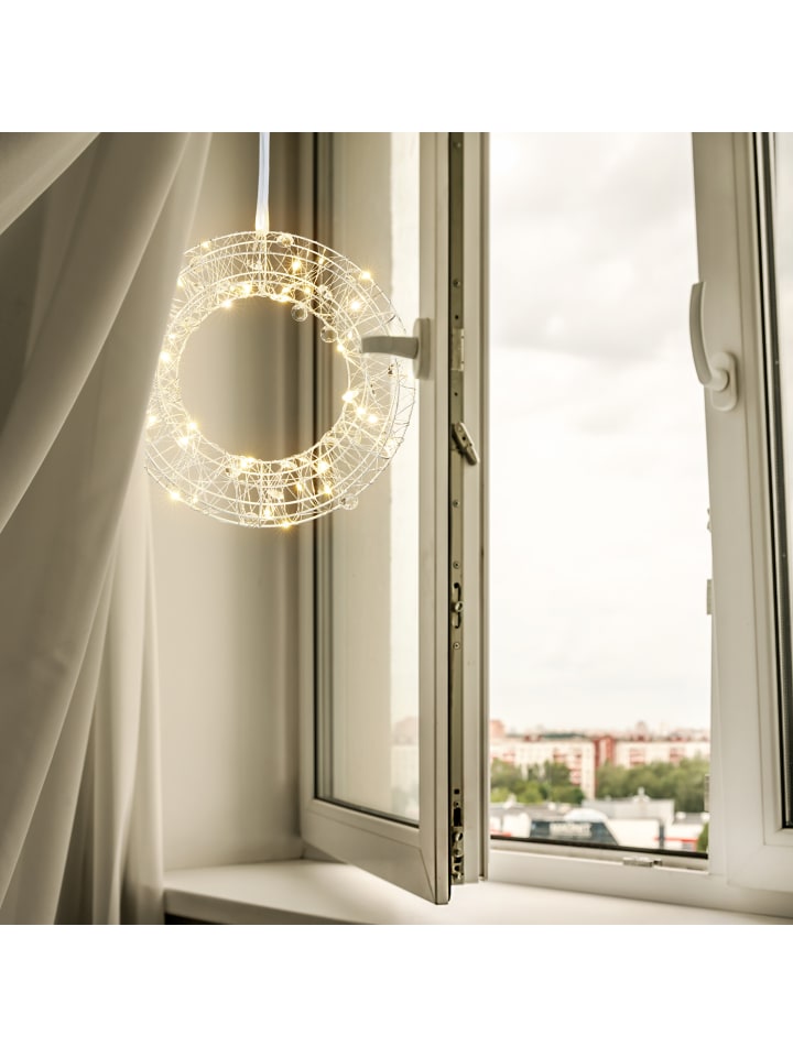 relaxdays LED Lichtkranz in Silber - Ø 25 cm günstig kaufen onesize