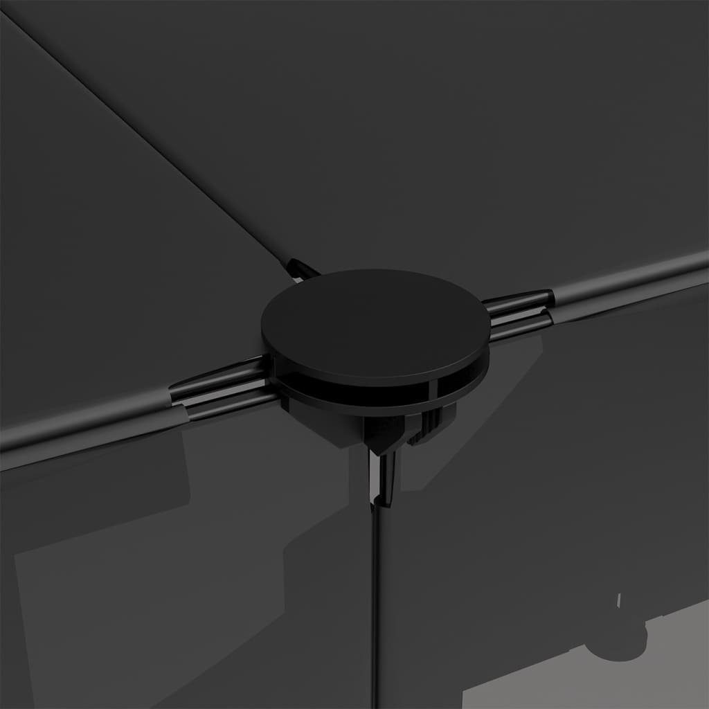 vidaXL Kleintierkäfig Kleintierkäfig Schwarz 143x107x93 cm PP und Stahl Hasen Kaninchen Hams