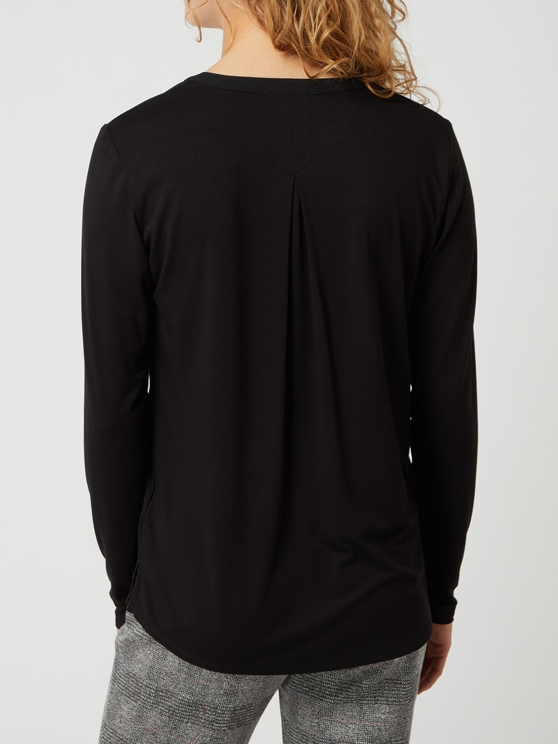 Blusenshirt aus Krepp in schwarz
