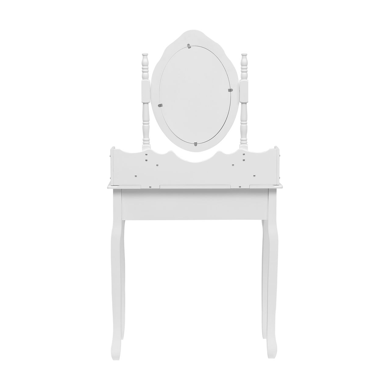 Happy Home Happy Home Schminktisch 3lg. mit 4 Schubladen, Spiegel & Hocker HDT05-WEI weiß