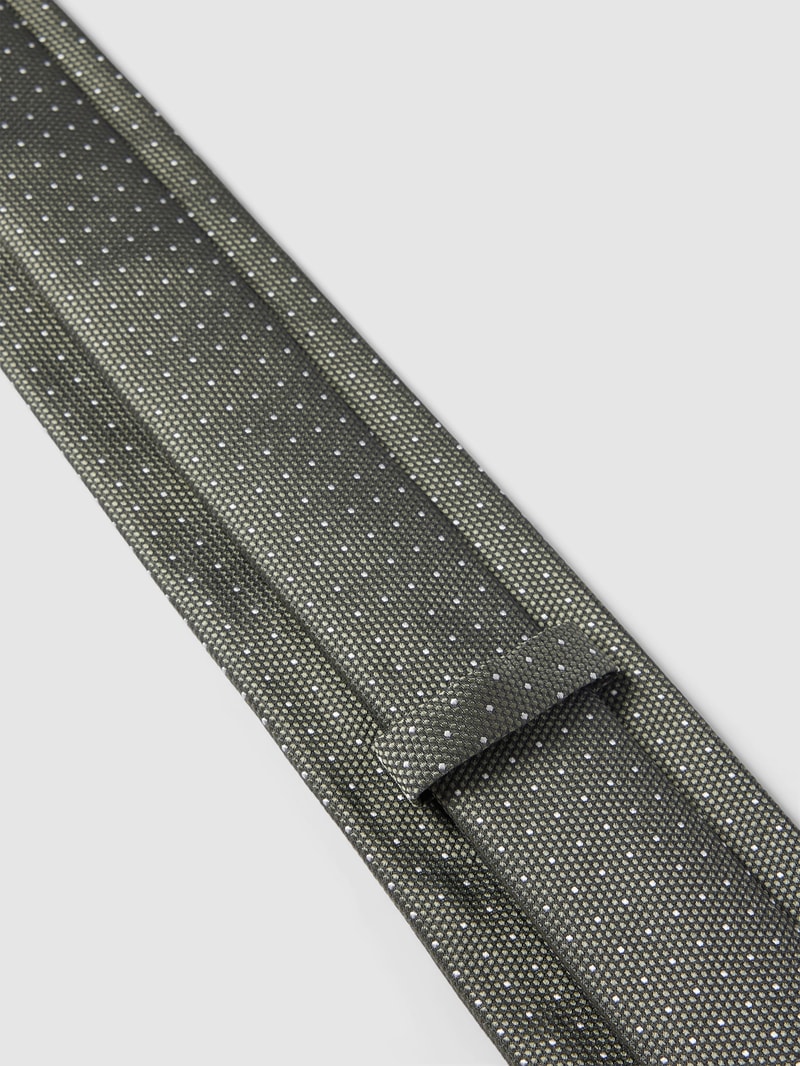 Seidenkrawatte mit feinem Allover-Muster Modell 'Tie' (7,5 cm) in schilf