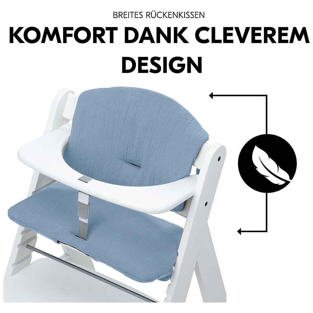 Hochstuhlauflage, Dusty Blue