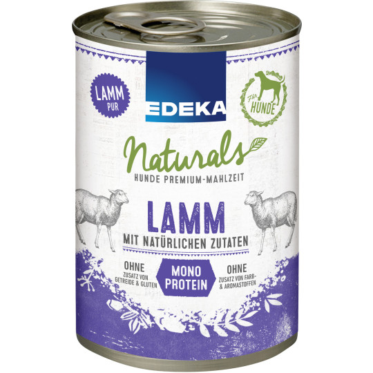 EDEKA Naturals für Hunde Monoprotein Lamm Hundefutter 400G
